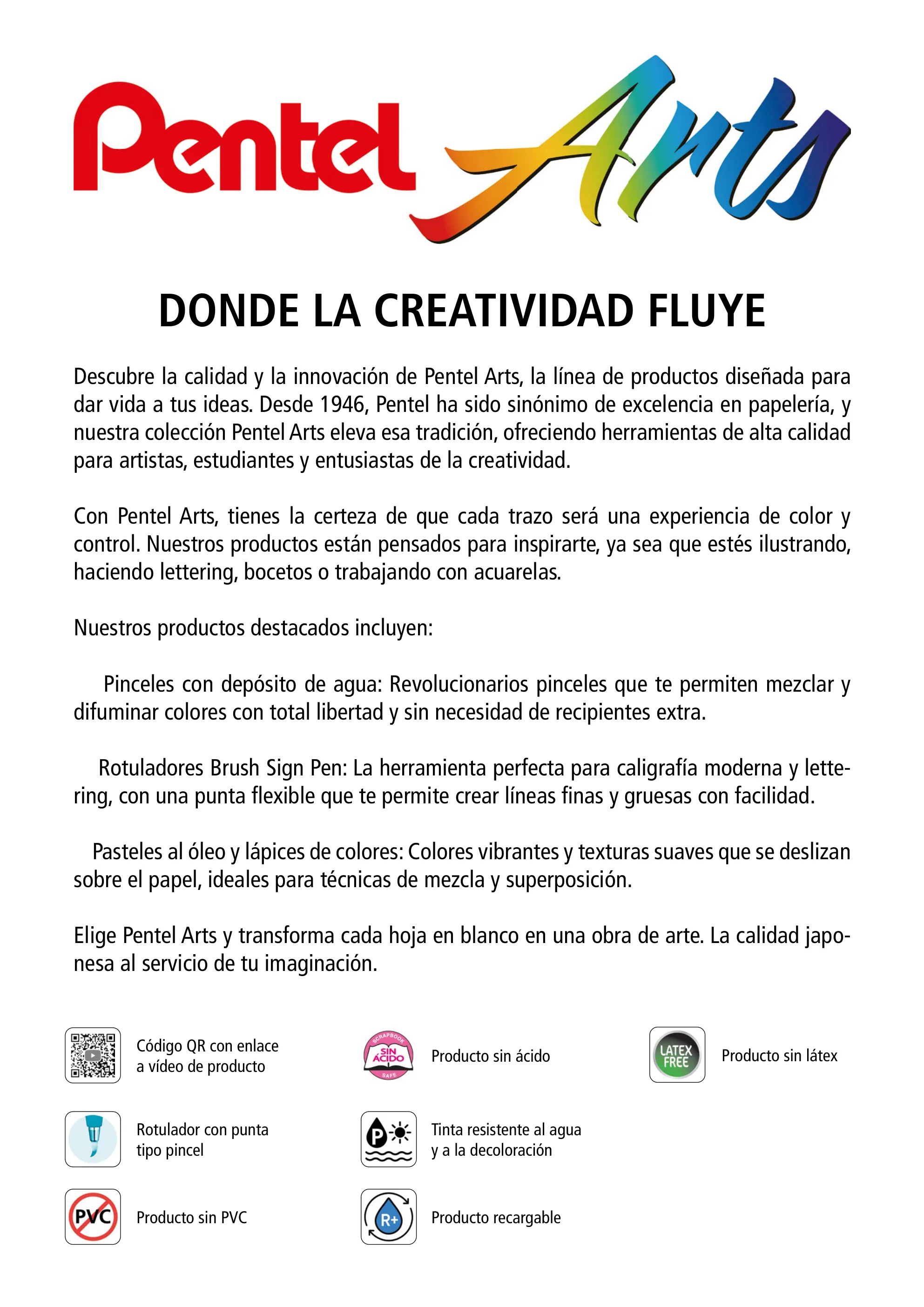 Portada de Pentel Arts en el catálogo general