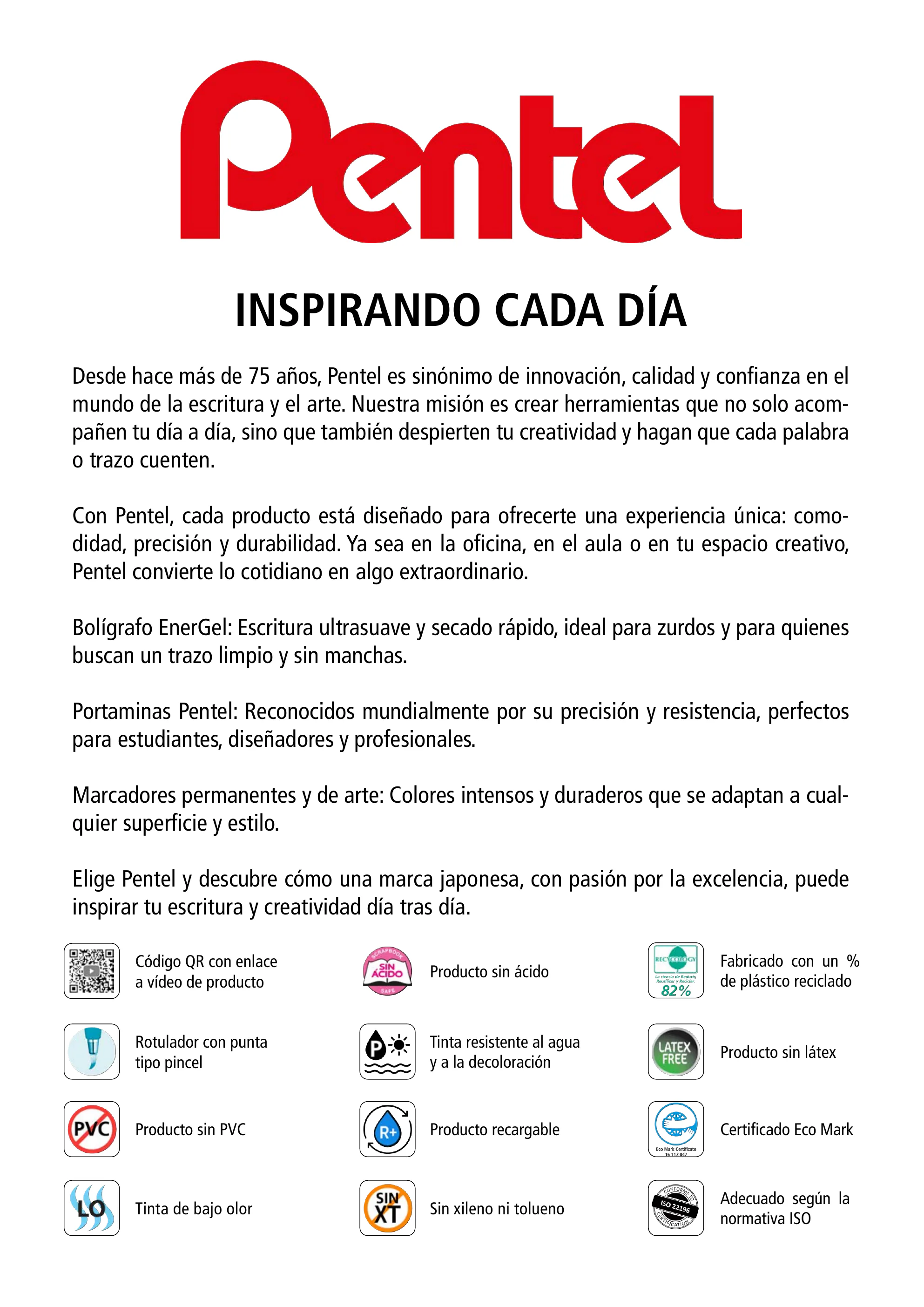 Portada de Pentel en el catálogo general
