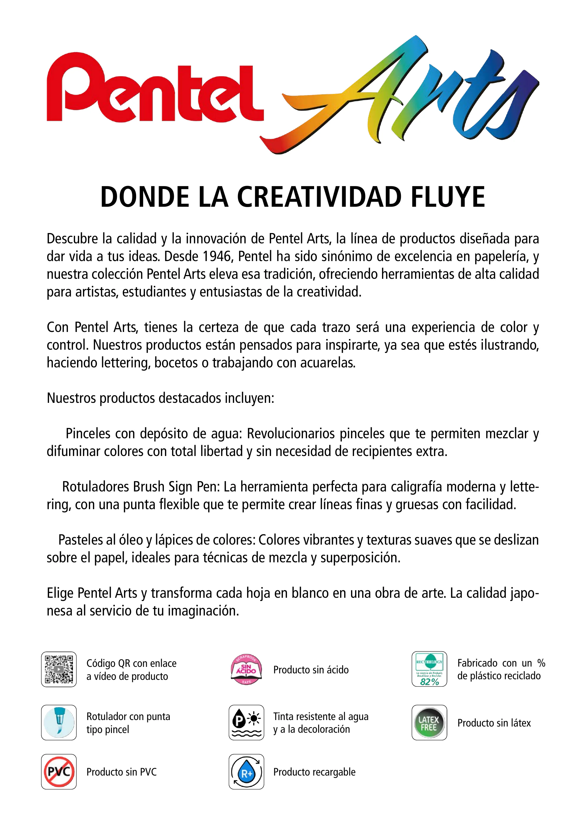 Portada de Pentel Arts en el catálogo general