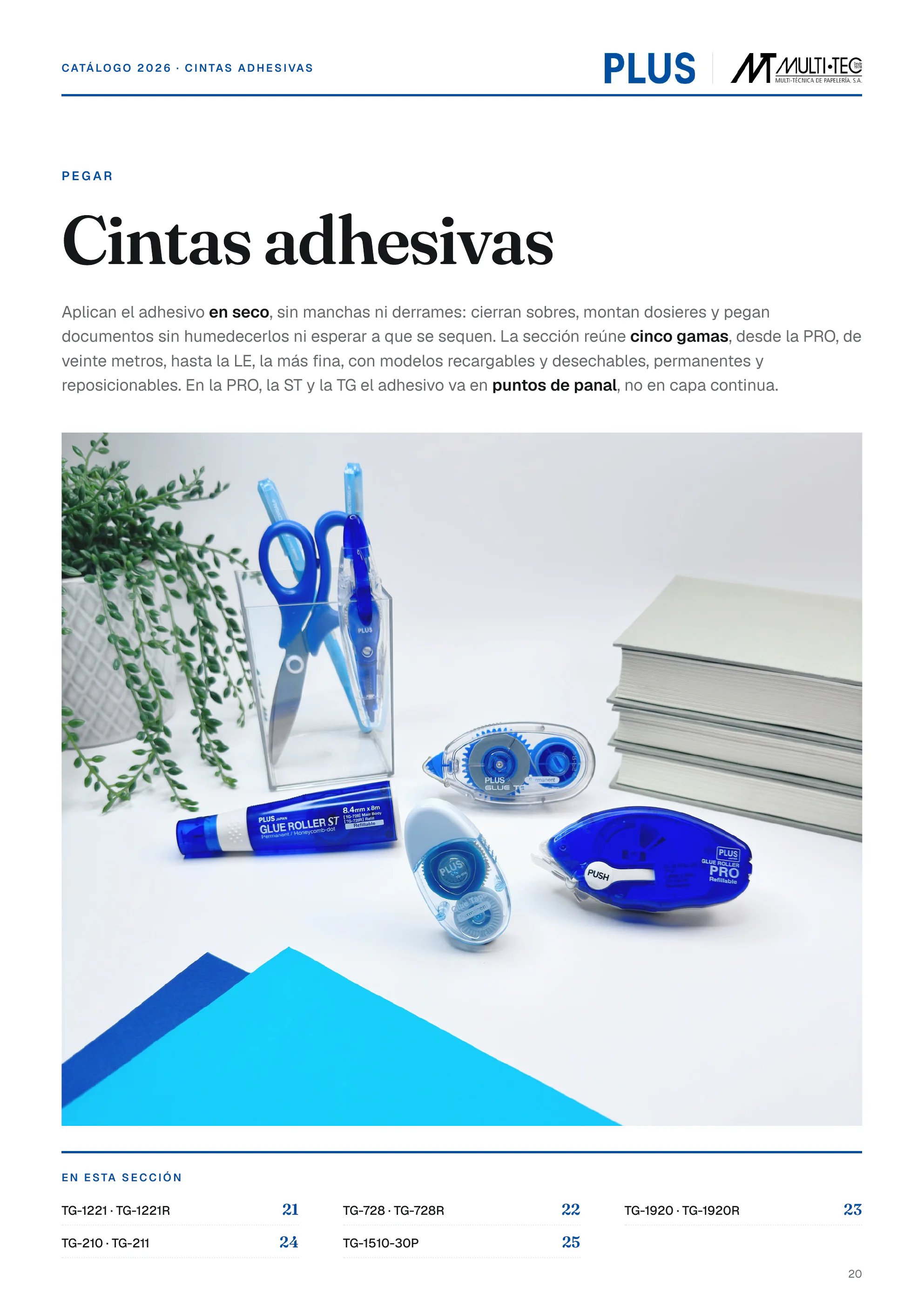 Portada de Cintas adhesivas en el catálogo PLUS